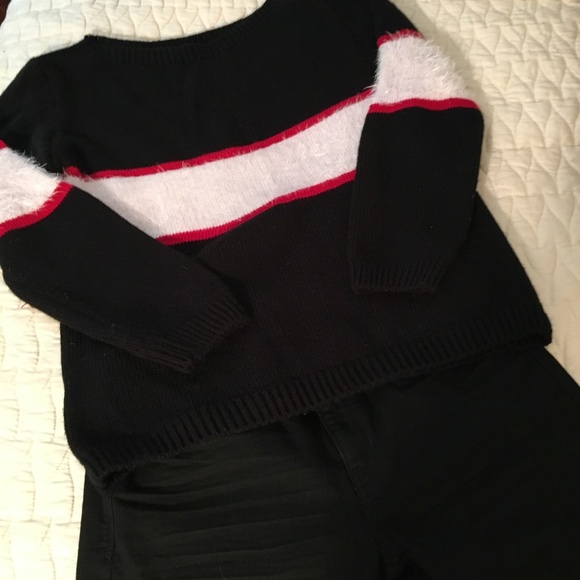3 for $20 Sale: Furry Striped Boxy Chunky Sweater - Picture 5 of 7